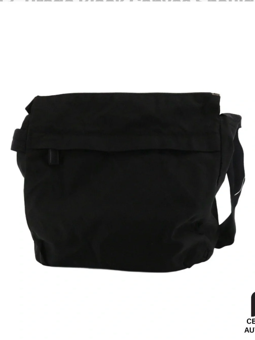 Prada Black Nylon Messenger Crossbody Clean Condition Includes COA